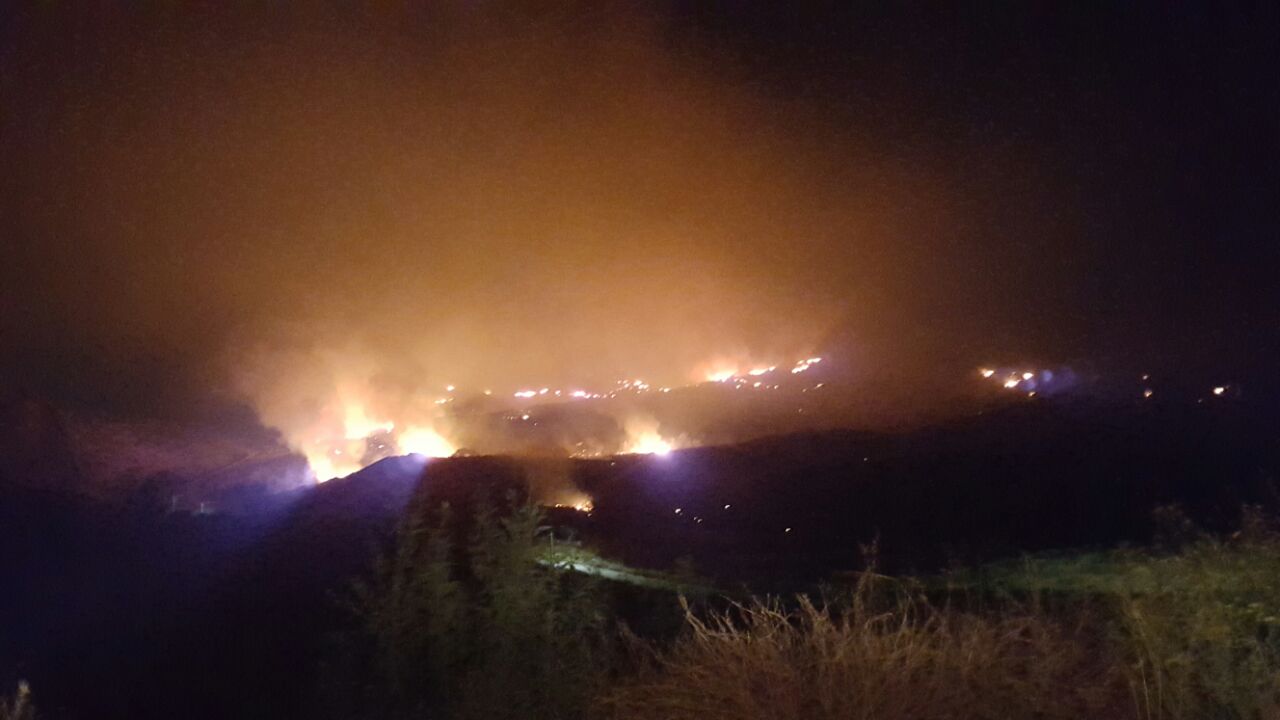 Imágenes del incendio en Estados Unidos, captadas desde Tecate en México. Foto: Cortesía