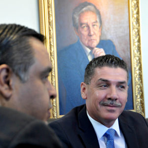 Castañeda, presidente del Legislativo, Jorge Vásquez, del Judicial y Octavio Paz