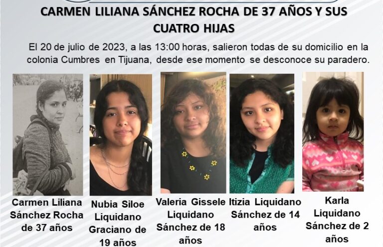 Buscan A Madre Y Sus Cuatro Hijas Desaparecidas En Tijuana Desde Julio