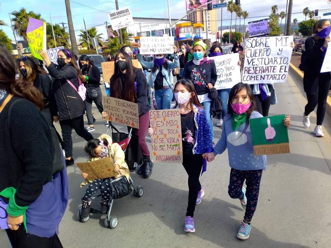 Manifestación 8M en Ensenada. Foto: Noemí Gutiérrez.