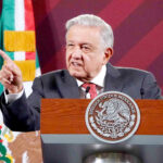 Andrés Manuel López Obrador durante la conferencia matutina desde Palacio Nacional de se presentó el Informe de seguridad.