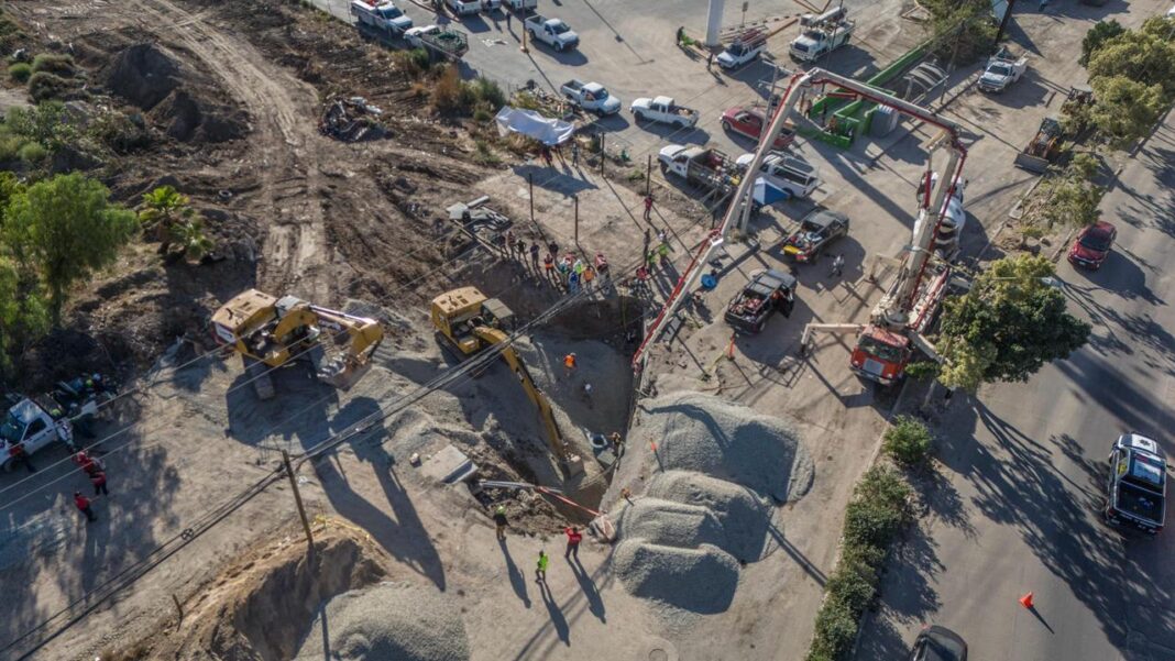 Obras en socavon CESPT en Lomas de la Presa Tijuana